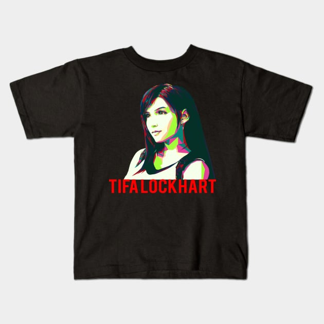 Tifa Lockhart Kids T-Shirt by Bajingseng